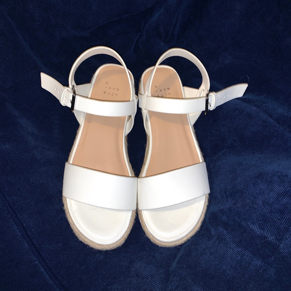 A New Day White Open-toed Platform Sandals